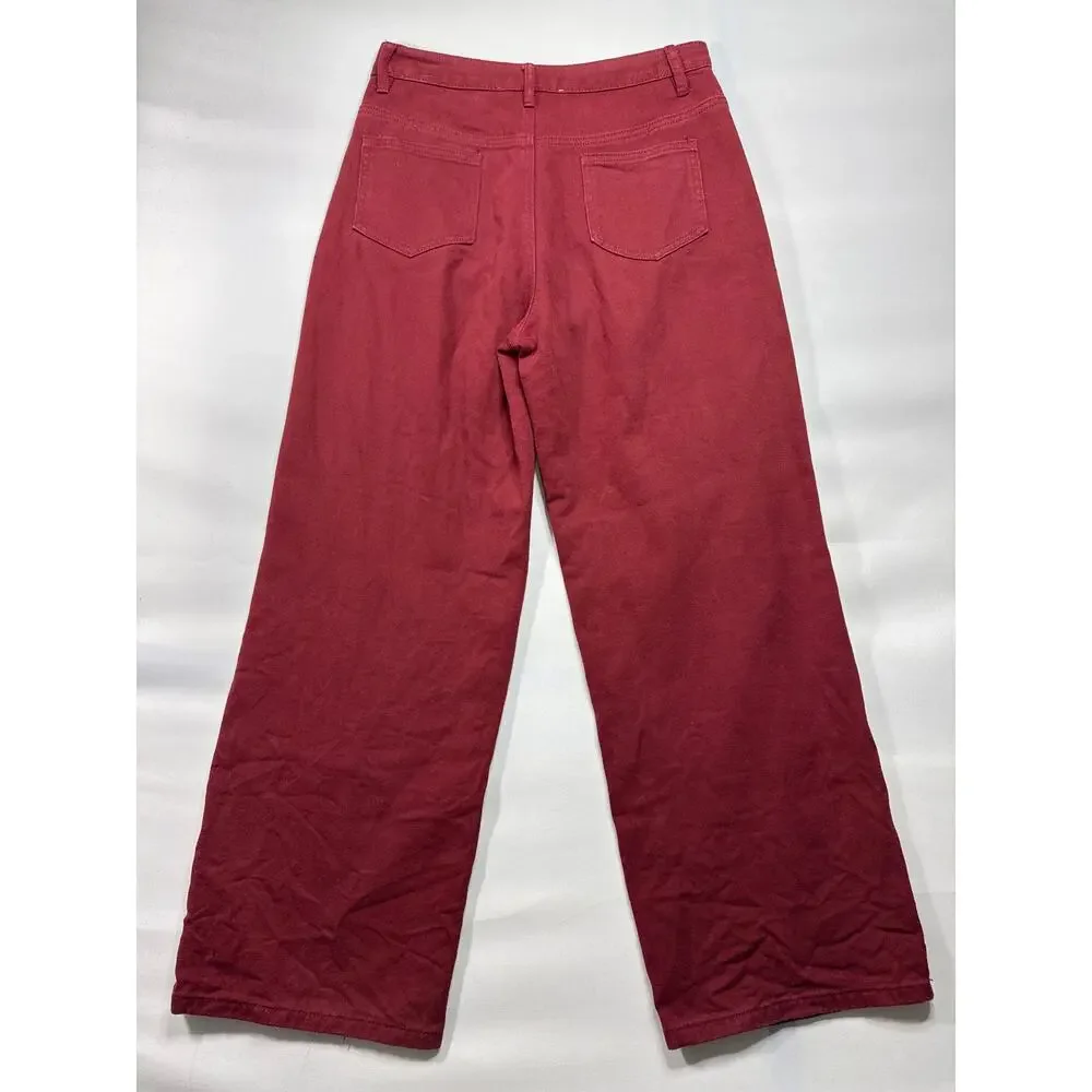 Altar'd State Women's Wide Leg‎ Red  Jeans - Size S (28x28)*